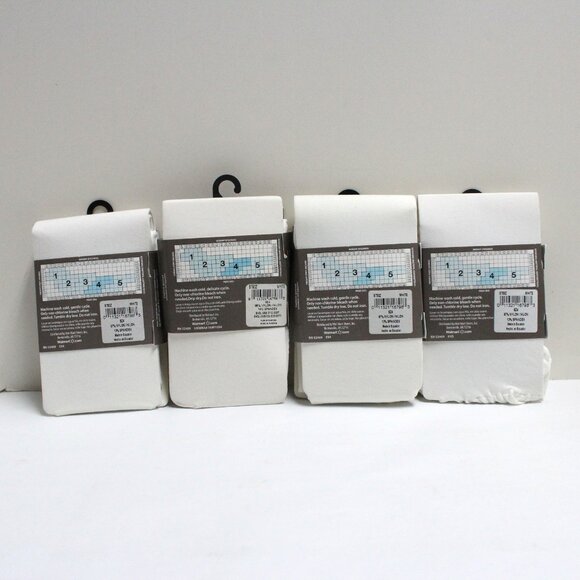 4 Pair Secret Treasures Control Top Size 4 White Tights - Picture 2 of 9